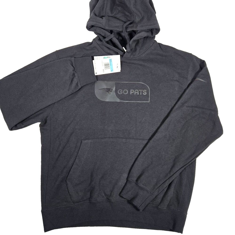 Nike NFL New England Patriots Go Pats Black Pullover Hoodie Men's Medium New